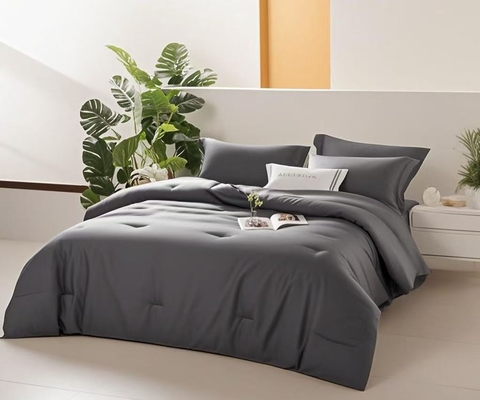 OEM Tencel Lyocell Comforter Set الرمادي الداكن المريح Twin Comforter Sets