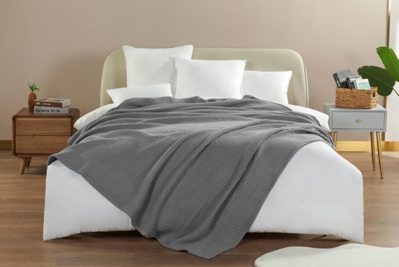 صديقة للبشرة 100% قطن بطانية وافل OEM بطانية وافل نسيج توين